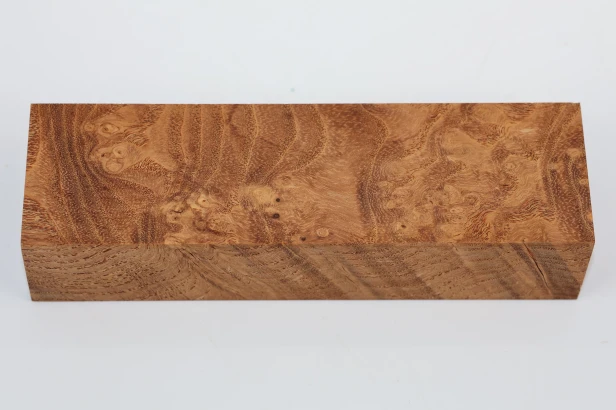Jesion czeczot Burl Ash jasnobrązowe stabilizowane drewno na rękojeść noża light brown stabilized wood for knife