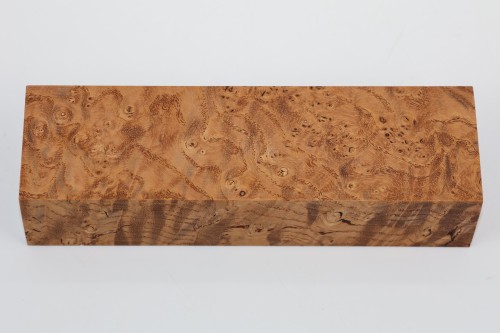Jesion czeczot Burl Ash jasnobrązowe stabilizowane drewno na rękojeść noża light brown stabilized wood for knife