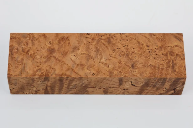 Jesion czeczot Burl Ash jasnobrązowe stabilizowane drewno na rękojeść noża light brown stabilized wood for knife