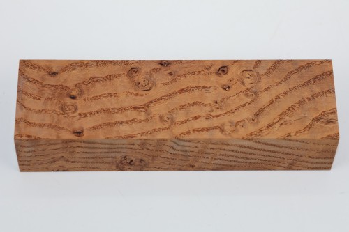 Jesion czeczot Burl Ash jasnobrązowe stabilizowane drewno na rękojeść noża light brown stabilized wood for knife