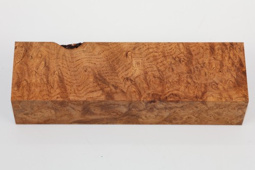 Jesion czeczot Burl Ash jasnobrązowe stabilizowane drewno na rękojeść noża light brown stabilized wood for knife
