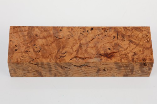 Jesion czeczot Burl Ash jasnobrązowe stabilizowane drewno na rękojeść noża light brown stabilized wood for knife