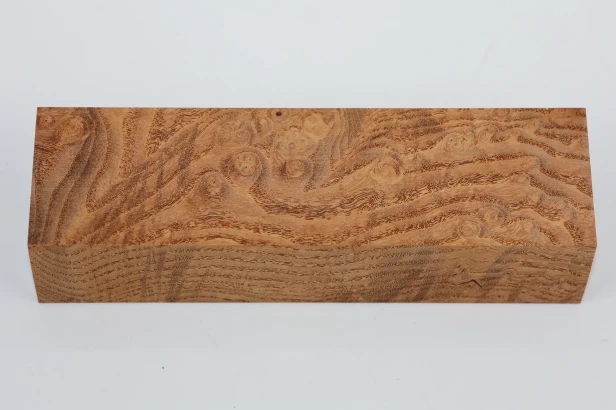 Jesion czeczot Burl Ash jasnobrązowe stabilizowane drewno na rękojeść noża light brown stabilized wood for knife