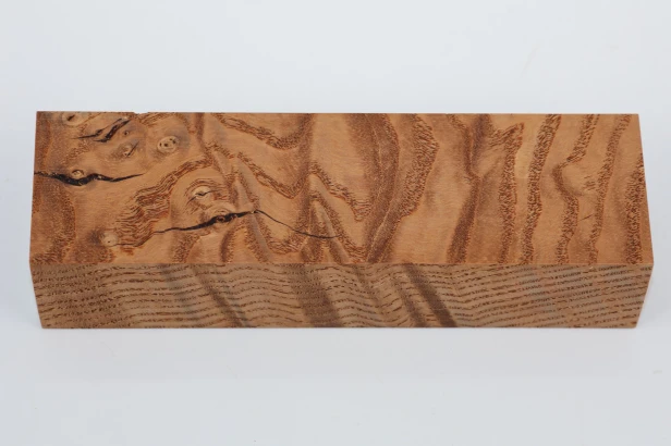 Jesion fala Flame Ash jasnobrązowe stabilizowane drewno na rękojeść noża light brown stabilized wood for knife