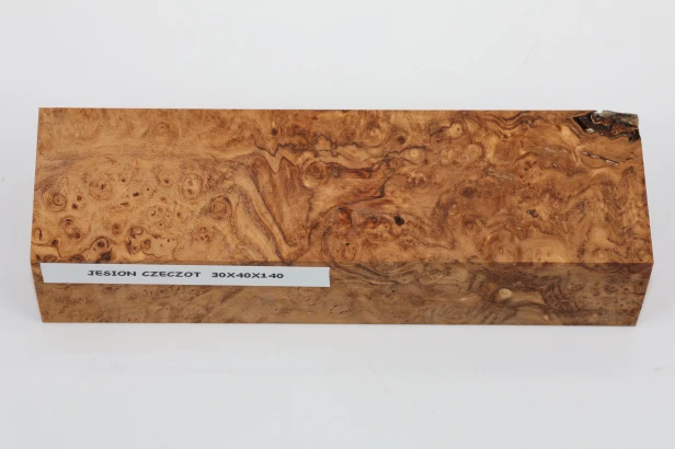 Jesion czeczot Burl Ash stabilizowane drewno na rękojeść noża stabilized wood for knife