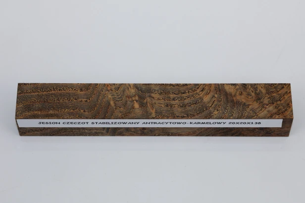 Jesion czeczot Burl Ash antracytowo-karmelowe stabilizowane drewno do toczenia na długopis anthracite-caramel stabilized wood for pen blank