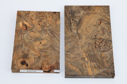 Jesion czeczot Burl Ash antracytowo-karmelowe stabilizowane drewno na biżuterię anthracite-caramel stabilized wood for jewelry