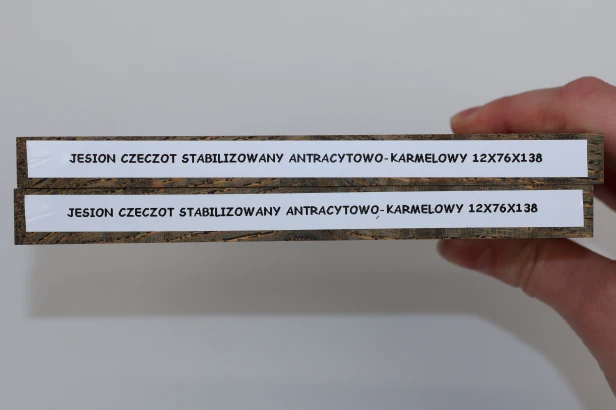 Jesion czeczot Burl Ash antracytowo-karmelowe stabilizowane drewno na biżuterię anthracite-caramel stabilized wood for jewelry