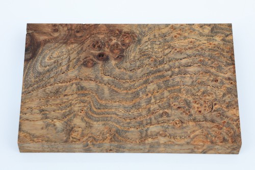Jesion czeczot Burl Ash antracytowo-karmelowe stabilizowane drewno na biżuterię anthracite-caramel stabilized wood for jewelry