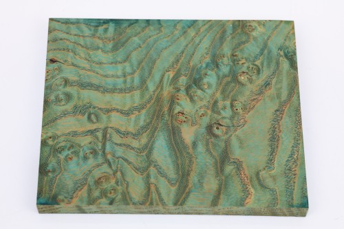 Jesion czeczot Burl Ash zielone stabilizowane drewno na biżuterię green stabilized wood for jewelry