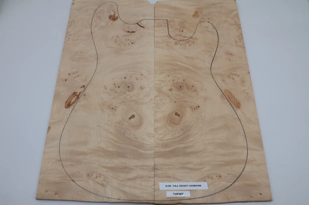 Klon Fala Czeczot Flame Burl Maple drewniany top na gitarę guitar top