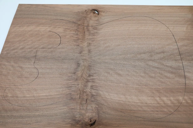 Orzech Kaukaski Fala Flame Caucasian Walnut drewniany top na gitarę guitar top