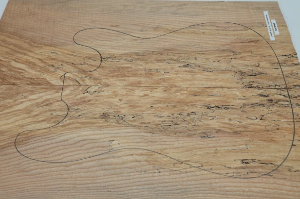 Jesion Spalted Fala Flame Ash drewniany top na gitarę guitar top