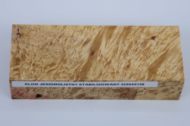 Klon jesionolistny czeczot stabilizowany drewno na rękojeść noża