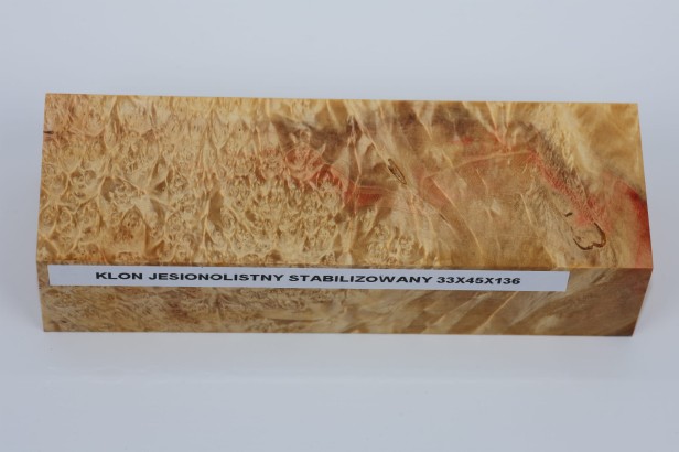 Klon jesionolistny czeczot stabilizowany drewno na rękojeść noża