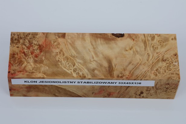 Klon jesionolistny czeczot stabilizowany drewno na rękojeść noża