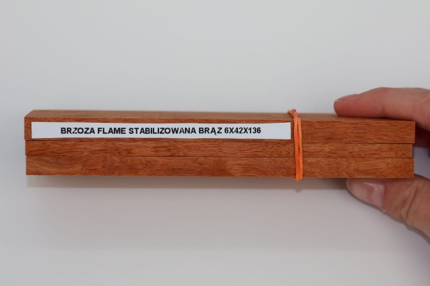 Brzoza flame fala bursztynowy brąz stabilizowane drewno na biżuterię